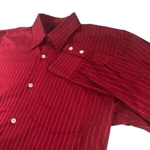 Club Monaco red/white pinstripe dress shirt S/P